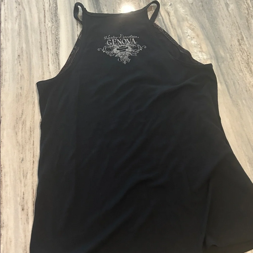 Harley-Davidson like new sexy Women's Black and Burgundy Tank Top M sleeveless - Picture 5 of 6